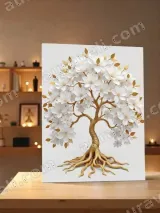 Golden Blossom Tree Canvas Wall Art for Living Room Bedroom Home Decor – view 3
