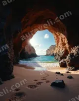 Beach Cave Ocean Canvas Wall Art for Living Room Home Decor wall art print