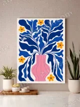 Abstract Floral Pink Vase Wall Art for Living Room & Bedroom Home Decor – view 3