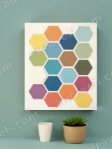 Colorful Hexagon Abstract Wall Art for Living Room Bedroom Home Decor