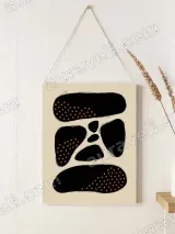 Abstract Black & Orange Dots Canvas Wall Art for Living Room Decor – вид 2