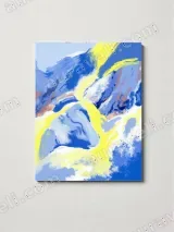 Abstract Blue Yellow Swirl Canvas Wall Art for Living Room Home Decor – view 3