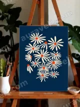 Daisy Floral Canvas Wall Art for Living Room & Bedroom Home Decor