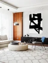 Abstract Black Brushstroke Canvas Wall Art for Living Room Home Decor – view 4