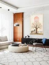 Colorful Tree & Horse Canvas Wall Art with Pink Sun for Living Room Decor – view 5