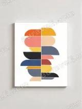 Mid - Century Modern Abstract Geometric Canvas Wall Art for Home Decor – view 2