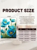 Blue Poppy Floral Canvas Wall Art for Living Room Bedroom Home Decor – view 7