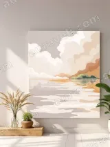 Scenic Lake Clouds & Island Canvas Wall Art for Living Room Bedroom Decor – view 3