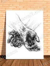 Hands Sketch Black & White Canvas Wall Art for Living Room Home Decor – view 2