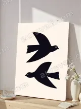 Two Black Birds Minimalist Canvas Wall Art for Living Room Home Decor – view 4