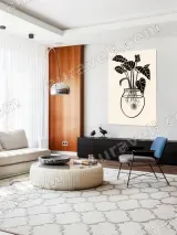 Black & White Botanical Plant in Vase Canvas Wall Art for Home Decor – view 5