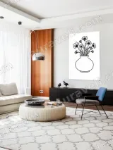 Minimalist Daisy Vase Line Art Canvas Wall Art for Home Decor – view 5
