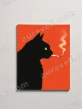 Black Cat Smoking Canvas Wall Art for Living Room Home Decor – вид 2