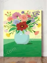 Colorful Floral Vase Canvas Wall Art for Living Room Bedroom Home Decor – view 2