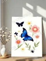 Butterflies & Floral Canvas Wall Art for Living Room Bedroom Home Decor – view 4