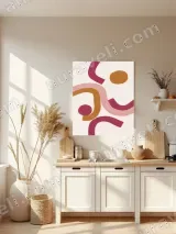 Abstract Geometric Curves Canvas Wall Art for Living Room Home Decor – view 3