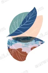Abstract Botanical Leaf Canvas Wall Art for Living Room framed modern home decor