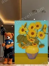 Sunflower Vase Canvas Wall Art for Living Room Home Decor