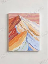 Colorful Layered Mountain Abstract Canvas Wall Art for Home Decor – view 2
