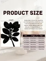 Black Botanical Leaf Silhouette Canvas Wall Art for Living Room Decor – view 7