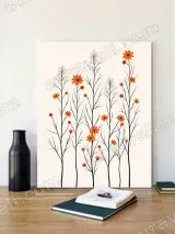 Minimalist Floral Canvas Wall Art for Living Room Bedroom Home Decor