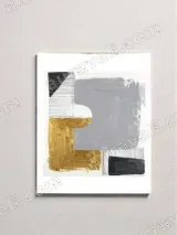 Abstract Geometric Gold Gray Canvas Wall Art for Living Room Bedroom Home Decor – view 2