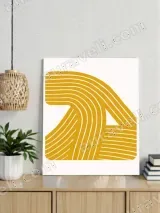 Abstract Geometric Yellow Line Canvas Wall Art for Living Room Home Decor – view 3