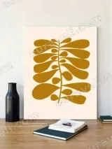 Abstract Botanical Leaf Canvas Wall Art for Living Room Home Decor