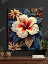 Vibrant Hibiscus Floral Canvas Wall Art for Living Room Bedroom Home Decor – view 3