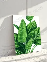 Tropical Green Leaves Canvas Wall Art for Living Room Home Decor – view 3