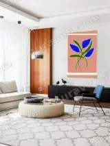 Botanical Blue Leaf Canvas Wall Art for Living Room Bedroom Home Decor – view 4