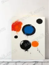 Colorful Abstract Circles Canvas Wall Art for Living Room Home Decor – view 3