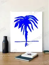 Blue Palm Tree Canvas Wall Art for Living Room Bedroom Home Decor – view 2