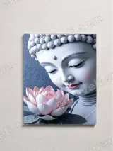Zen Buddha & Pink Lotus Canvas Wall Art for Home Decor – вид 2