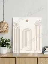 Boho Minimalist Arch & Circle Line Art Canvas Wall Art for Living Room Home Decor – view 3