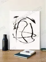 Abstract Black Brushstroke Canvas Wall Art for Living Room Home Decor