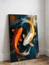 Colorful Koi Fish Canvas Wall Art for Living Room Bedroom Decor – вид 3