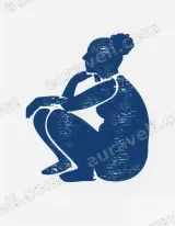 Distressed Crouching Woman Silhouette Canvas Wall Art for Home Decor wall art print