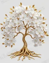 Golden Blossom Tree Canvas Wall Art for Living Room framed modern home decor