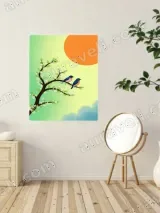 Blue Birds & Blossom Tree Canvas Wall Art for Home Decor – вид 2
