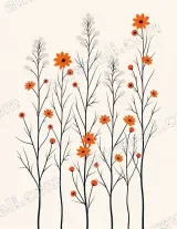 Minimalist Floral Canvas Wall Art for Living Room Bedroom framed modern home decor