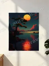 Coastal Sunset Pine Tree Canvas Wall Art for Home Decor – вид 2