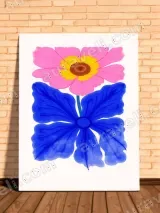 Bold Pink Blue Floral Canvas Wall Art for Living Room Bedroom Home Decor – view 2