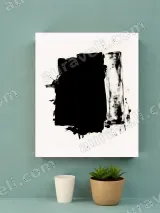 Abstract Black Ink Brushstroke Canvas Wall Art for Modern Home Decor