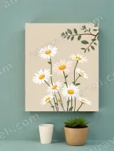 Daisy Floral Canvas Wall Art for Bedroom & Living Room Decor