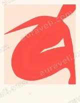 Abstract Red Figure Canvas Wall Art for Living Room framed modern home decor
