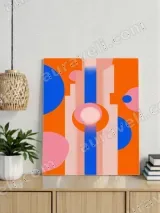 Abstract Geometric Circles & Stripes Canvas Wall Art for Living Room Home Decor – view 2