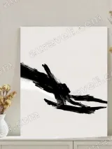 Abstract Black Brushstroke Canvas Wall Art for Living Room Home Decor – view 3