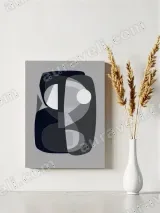 Abstract Geometric Monochrome Canvas Wall Art for Living Room Home Decor – view 4