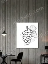 Grapes Sketch Canvas Wall Art for Kitchen Living Room Home Decor – view 2